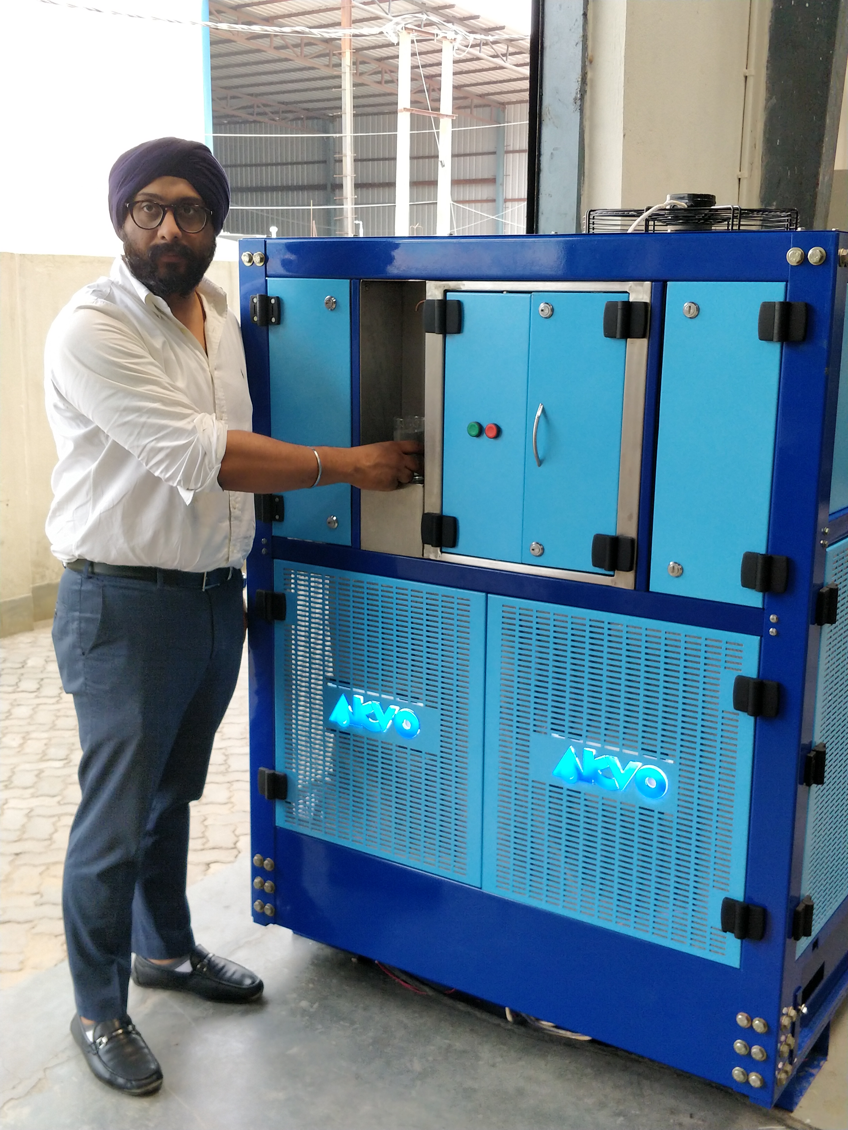Mr Bagga with Akvo Machine