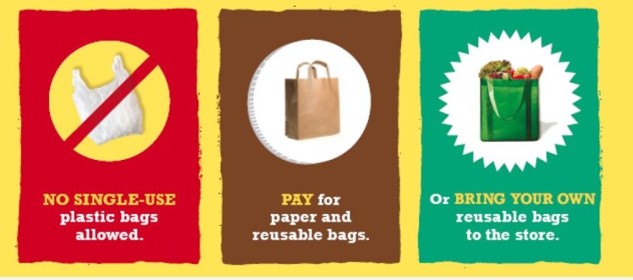 cloth over plastic or paper bags