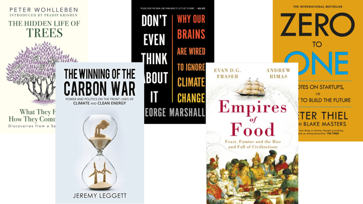 The top 5 climate, environment, and sustainability books on my RE-reading list